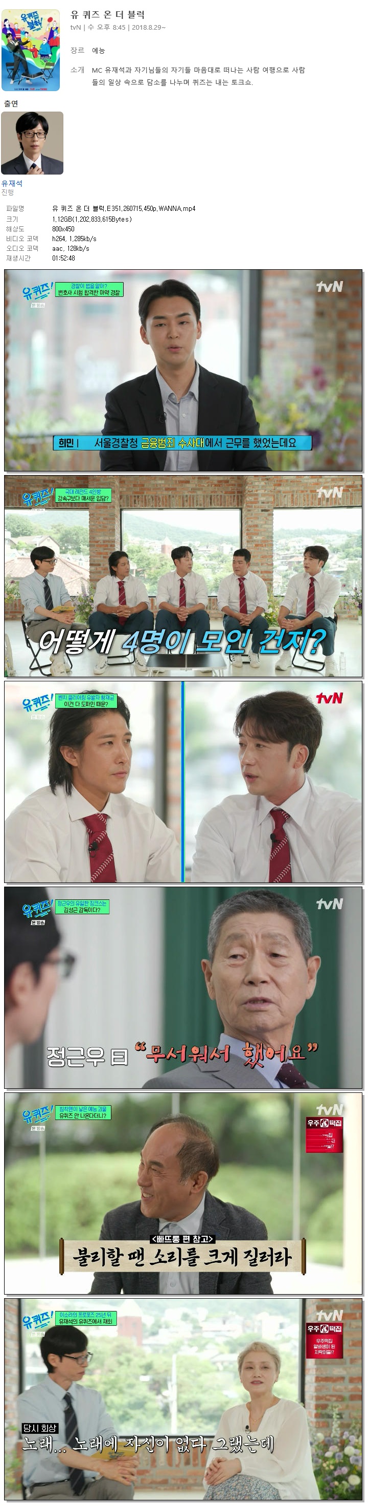 유 퀴즈 온 더 블럭.E351.260715.450p.WANNA
