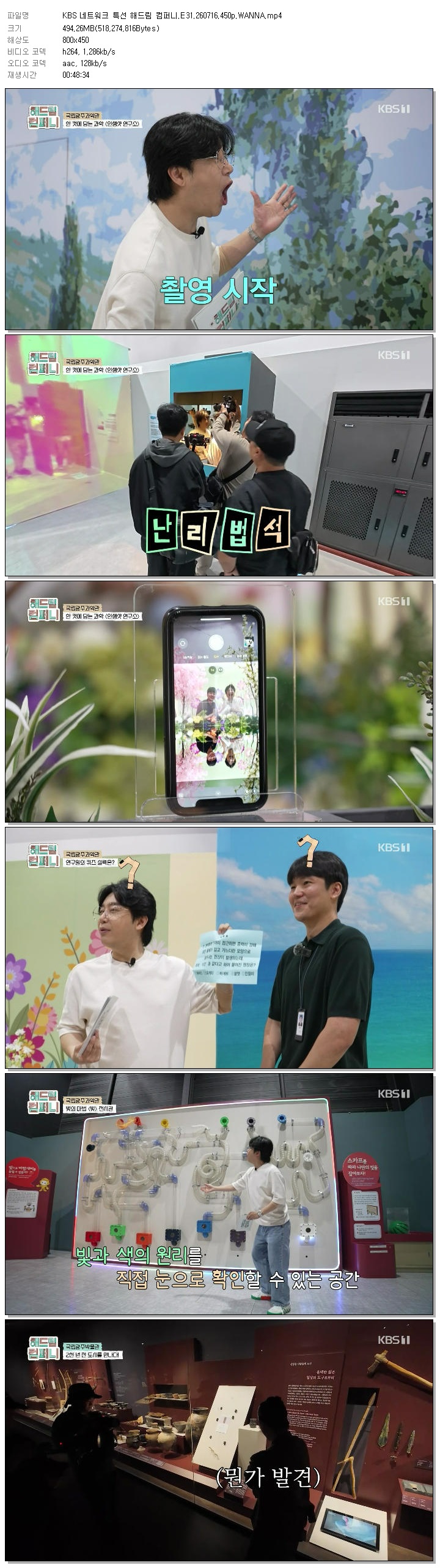 KBS 네트워크 특선 해드림 컴퍼니.E31.260716.450p.WANNA
