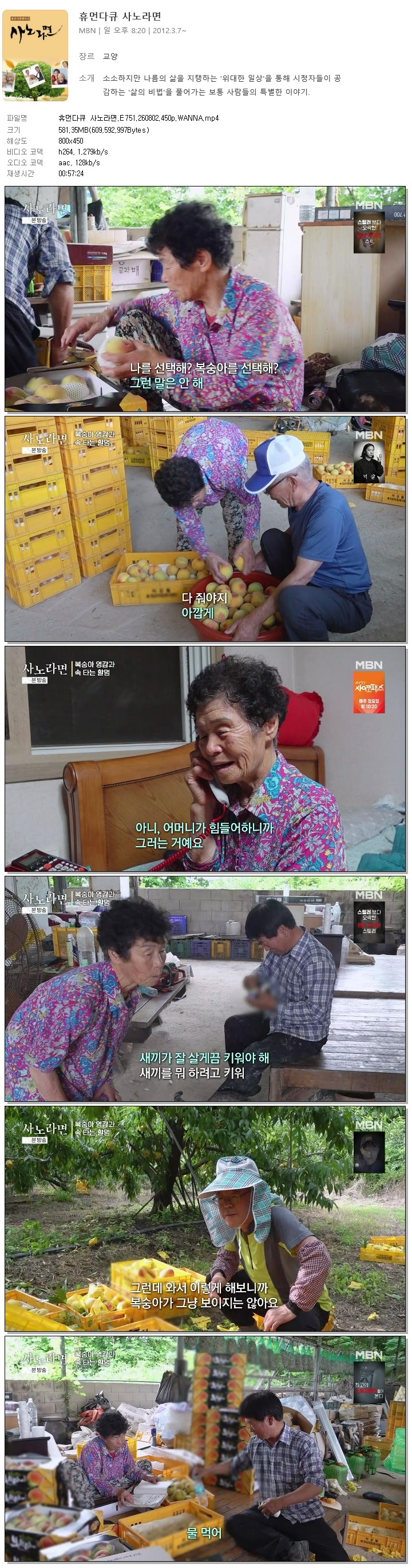 휴먼다큐 사노라면.E751.260802.450p.WANNA