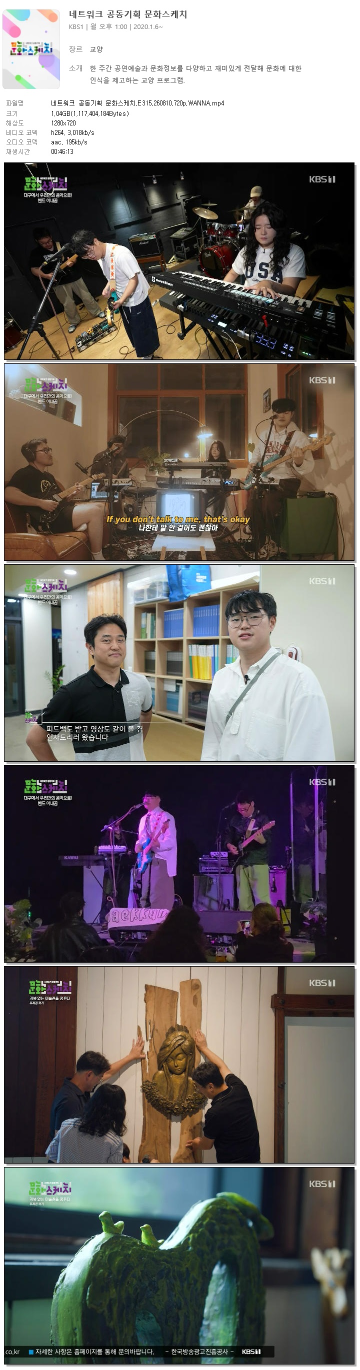 네트워크 공동기획 문화스케치.E315.260810.720p.WANNA